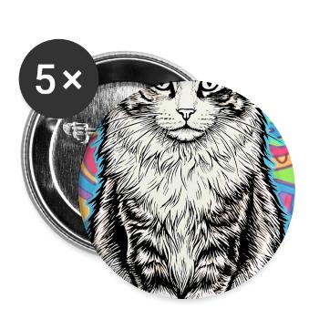 cat - Buttons large 2.2''/56 mm (5-pack) - white - Front