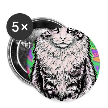 cat - Buttons large 2.2''/56 mm (5-pack) - white - Front