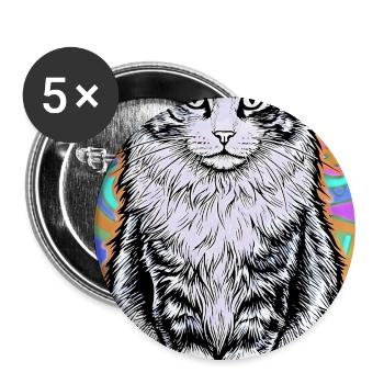 cat - Buttons large 2.2''/56 mm (5-pack) - white - Front