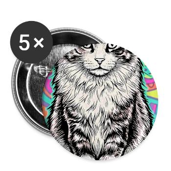 cat - Buttons large 2.2''/56 mm (5-pack) - white - Front