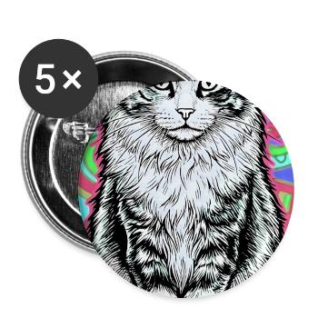 cat - Buttons large 2.2''/56 mm (5-pack) - white - Front