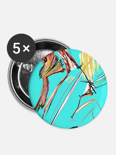 kein Nest, kein Mädchen - Buttons groß 56 mm (5er Pack) - Weiß