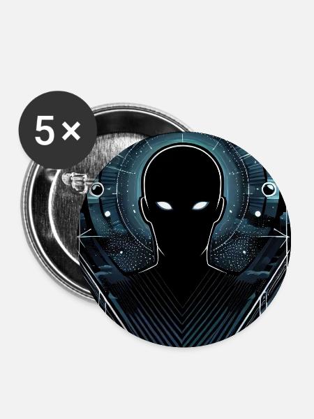 Außerirdischer Schatten - Buttons groß 56 mm (5er Pack) - Weiß