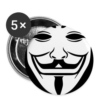 disobey | Farben änderbar - Buttons groß 56 mm (5er Pack) - Weiß - Vorne