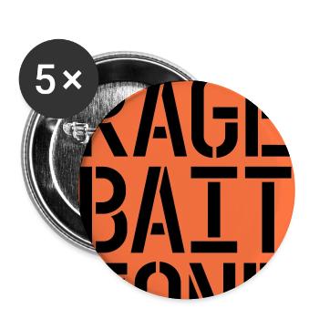 Warning Rage Bait Caution Zone Sign Fun Warning - Buttons large 2.2''/56 mm (5-pack) - white - Front