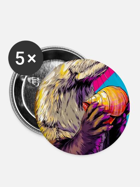 Otter - Buttons groß 56 mm (5er Pack) - Weiß
