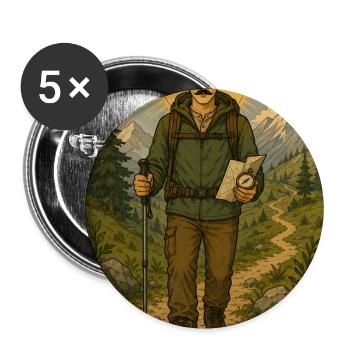 Vagabond | Tarot de montagne et en plein air - Lot de 5 grands badges (56 mm) - blanc - Devant
