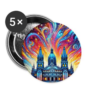 Guadalajara Mexico colorful design - Buttons large 2.2''/56 mm (5-pack) - white - Front