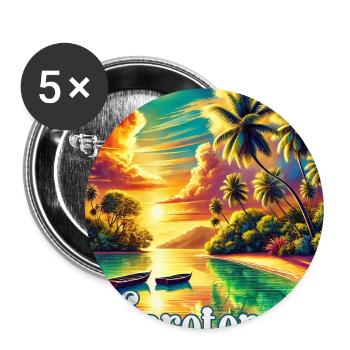 Parotonga Cook Islands Tropical - Buttons large 2.2''/56 mm (5-pack) - white - Front