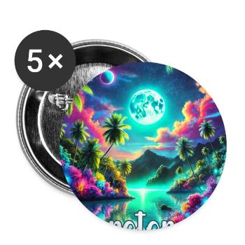 Parotonga Cook Islands vacation palm trees - Buttons large 2.2''/56 mm (5-pack) - white - Front