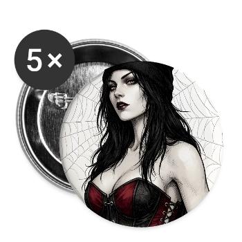 Gothic Queen in Corset - Buttons large 2.2''/56 mm (5-pack) - white - Front