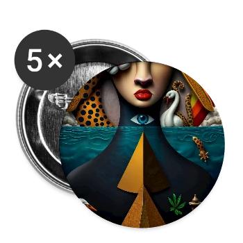 3D-Träume - Buttons groß 56 mm (5er Pack) - Weiß - Vorne