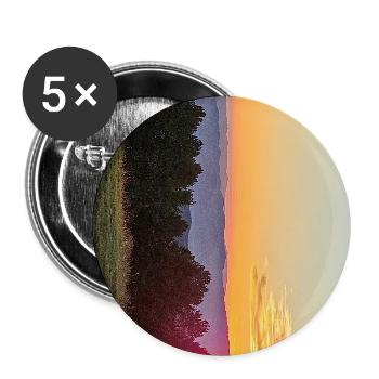 Sonnenuntergang Golden Hour Field - Buttons groß 56 mm (5er Pack) - Weiß - Vorne