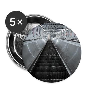 Urbaner Rolltreppe Noir - Buttons groß 56 mm (5er Pack) - Weiß - Vorne