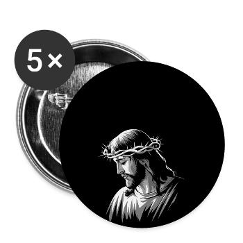 Jesus Christus Christian Believer Religiöser - Buttons groß 56 mm (5er Pack) - Weiß - Vorne