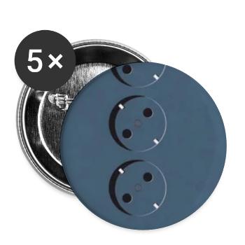 Three Sockets on Blue Background - Buttons large 2.2''/56 mm (5-pack) - white - Front