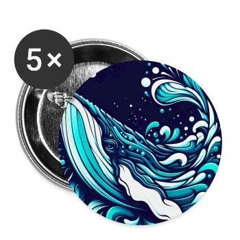 Whale - Buttons large 2.2''/56 mm (5-pack) - white - Front