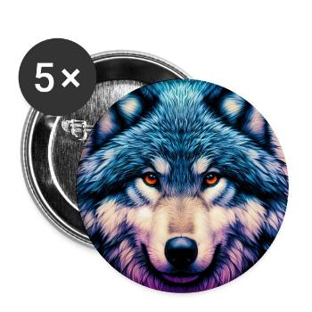 Wolf - Buttons large 2.2''/56 mm (5-pack) - white - Front