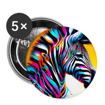 zebra - Buttons large 2.2''/56 mm (5-pack) - white - Front