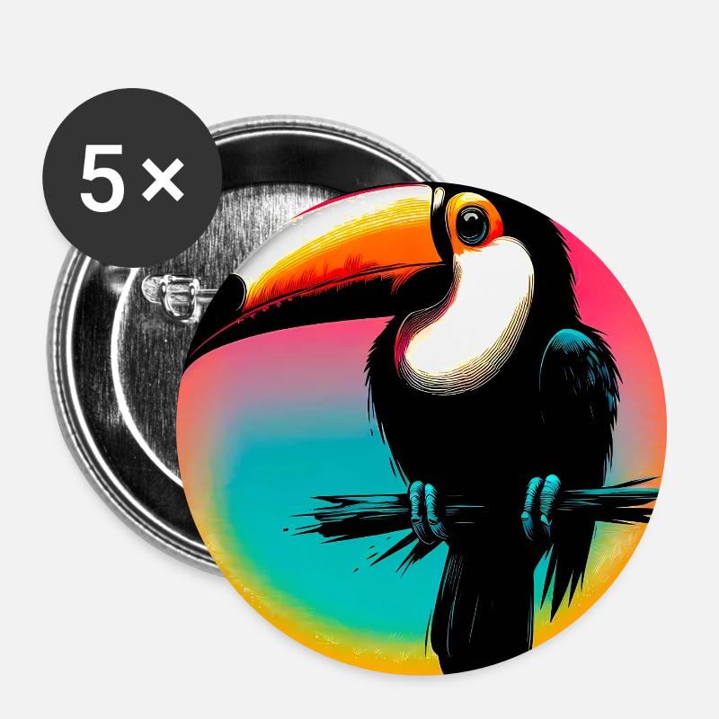 Toucan - Stora knappar 56 mm (5-pack) - vit