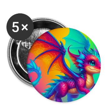 dragon - Buttons large 2.2''/56 mm (5-pack) - white - Front