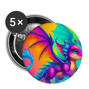 dragon - Buttons large 2.2''/56 mm (5-pack) - white - Front