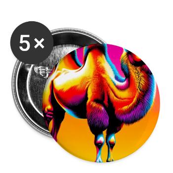 chameau - Lot de 5 grands badges (56 mm) - blanc - Devant