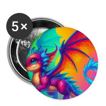 dragon - Buttons large 2.2''/56 mm (5-pack) - white - Front