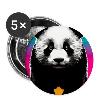 Panda - Buttons groß 56 mm (5er Pack) - Weiß - Vorne