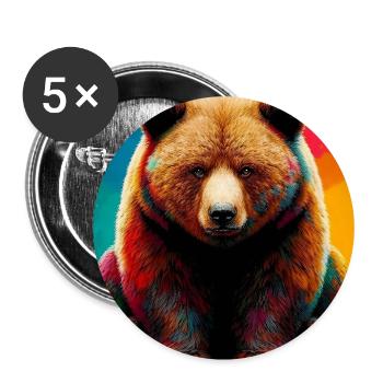 ours - Lot de 5 grands badges (56 mm) - blanc - Devant