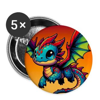 dragon - Buttons large 2.2''/56 mm (5-pack) - white - Front