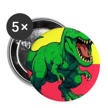 Dinosaurier - Buttons groß 56 mm (5er Pack) - Weiß - Vorne