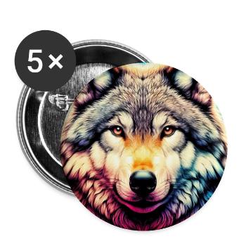 Wolf - Buttons large 2.2''/56 mm (5-pack) - white - Front