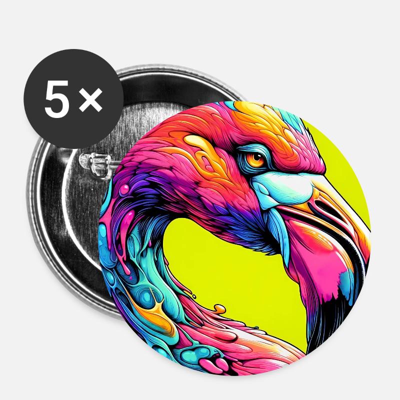 flamingo - Buttons large 2.2''/56 mm (5-pack) - white