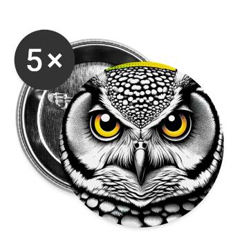 owl - Buttons large 2.2''/56 mm (5-pack) - white - Front
