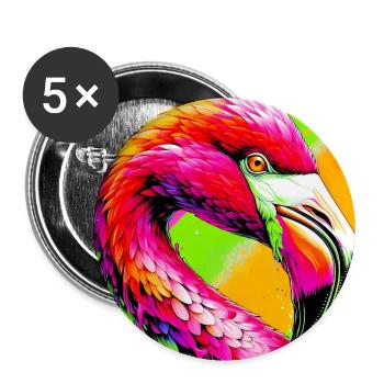 flamingo - Buttons large 2.2''/56 mm (5-pack) - white - Front