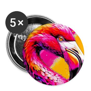 flamingo - Buttons large 2.2''/56 mm (5-pack) - white - Front