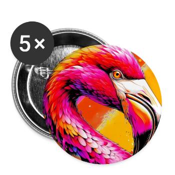 flamingo - Buttons large 2.2''/56 mm (5-pack) - white - Front