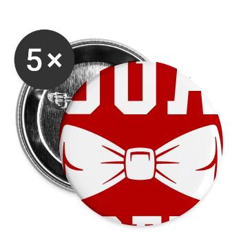 JGA Crew Fliege Rot - Buttons groß 56 mm (5er Pack) - Weiß - Vorne