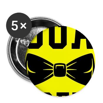 JGA Crew Fliege Gelb - Buttons groß 56 mm (5er Pack) - Weiß - Vorne