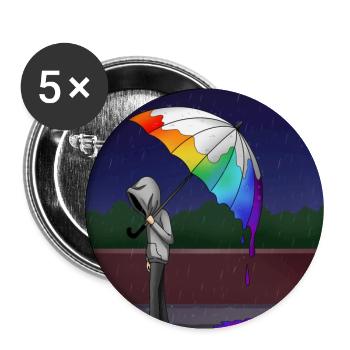 Mélancolie du parapluie arc-en-ciel - Lot de 5 grands badges (56 mm) - blanc - Devant