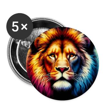 lion - Buttons large 2.2''/56 mm (5-pack) - white - Front