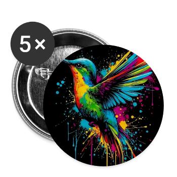 Kolibri - Buttons groß 56 mm (5er Pack) - Weiß - Vorne