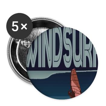 Véliplanchiste dans la vague - Lot de 5 grands badges (56 mm) - blanc - Devant