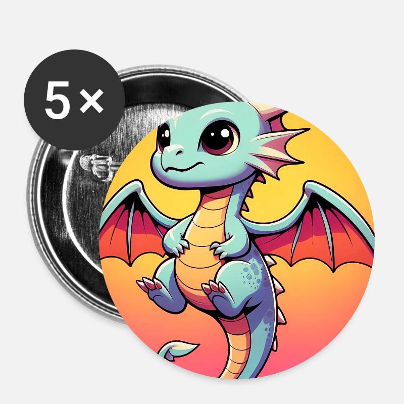 dragon - Buttons large 2.2''/56 mm (5-pack) - white