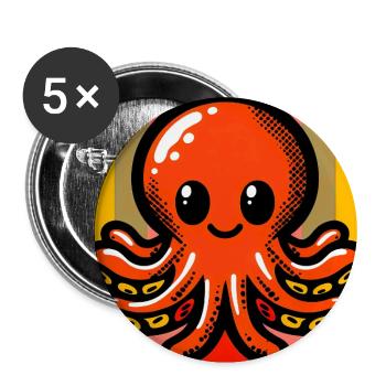 Octopus - Buttons large 2.2''/56 mm (5-pack) - white - Front