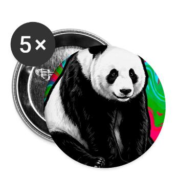 Panda - Buttons groß 56 mm (5er Pack) - Weiß - Vorne
