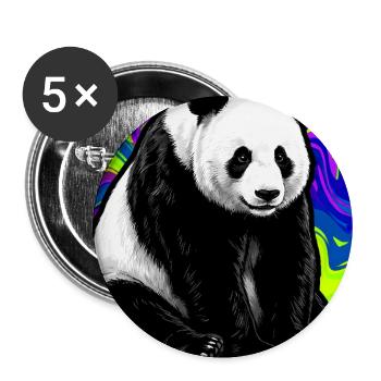 Panda - Buttons groß 56 mm (5er Pack) - Weiß - Vorne