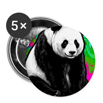 Panda - Buttons groß 56 mm (5er Pack) - Weiß - Vorne
