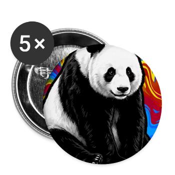 Panda - Buttons groß 56 mm (5er Pack) - Weiß - Vorne